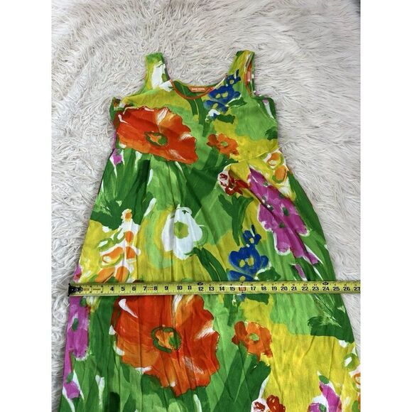 Jams World Janice Green Floral Midi Dress Valleyview Print Pockets Size Large - Picture 2 of 15